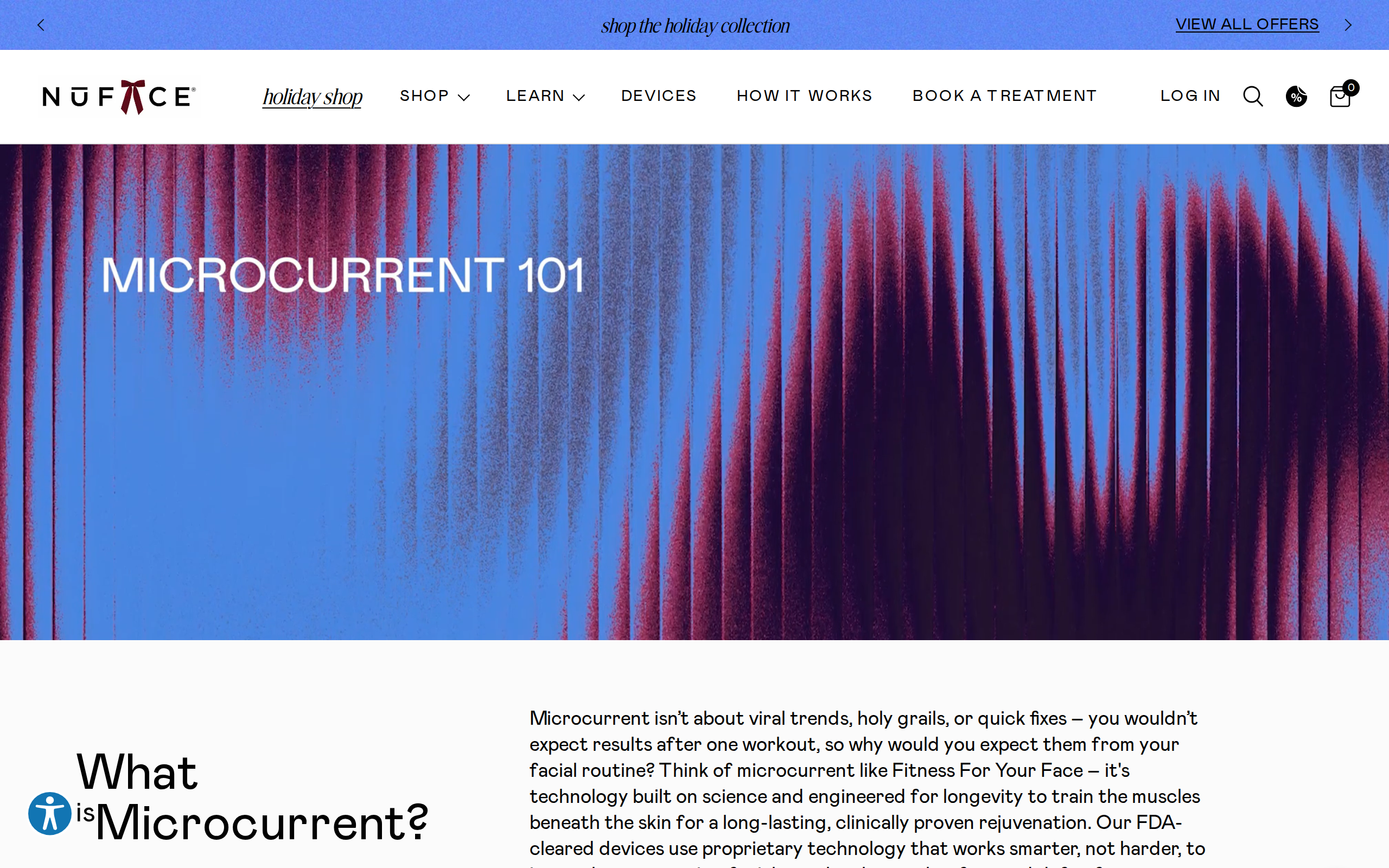 NuFACE's Microcurrent 101 page