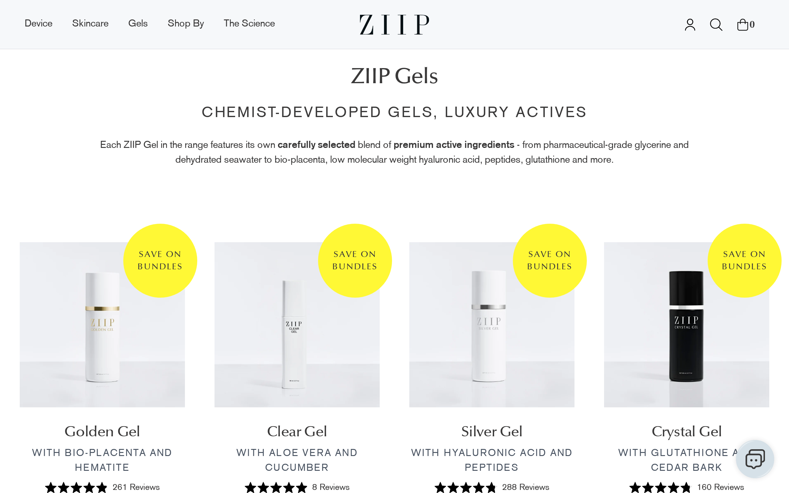 The ZIIP gels collection showing Golden Gel, Clear Gel and other conductive gels